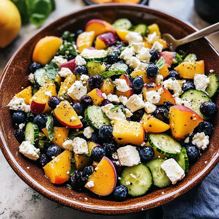 Blueberry Peach Feta Salad