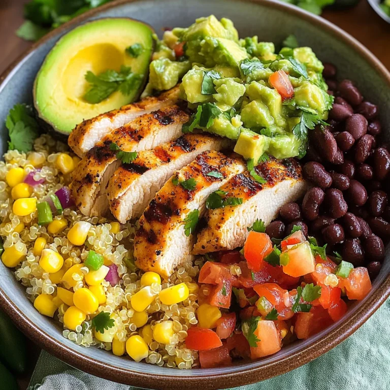 Grilled Chicken Burrito Bowls with Avocado Salsa