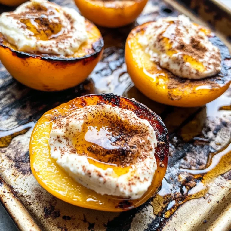 Grilled Peaches with Cinnamon Honey Ricotta