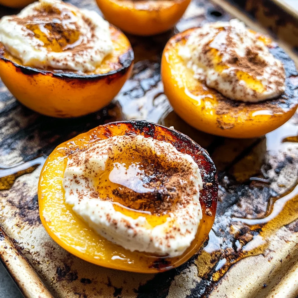 Grilled Peaches with Cinnamon Honey Ricotta