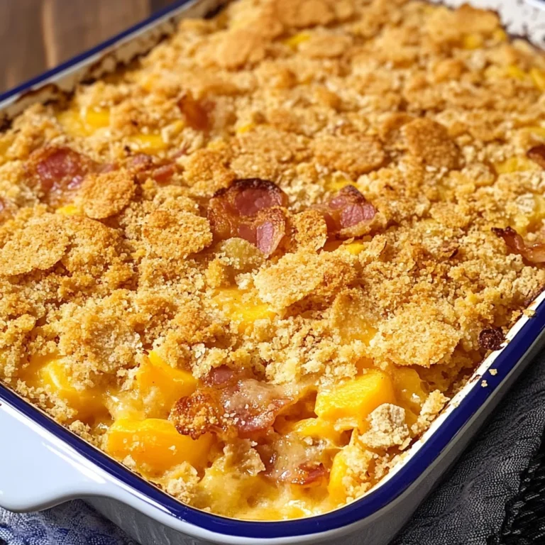 Cheesy Squash Casserole with Turkey Bacon