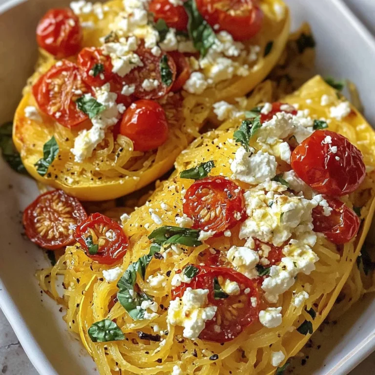Easy Baked Feta Spaghetti Squash w/Tomato & Peppers