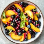 Honey Lime Basil Peach Fruit Salad