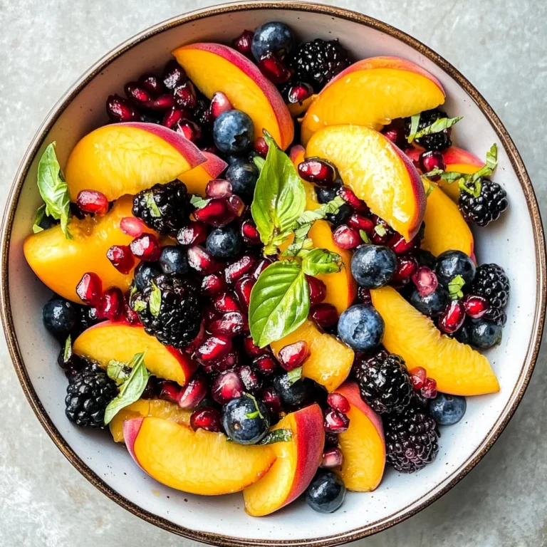 Honey Lime Basil Peach Fruit Salad