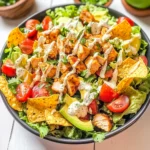 Loaded Chicken Taco Salad with Creamy Lime-Cilantro Dressing