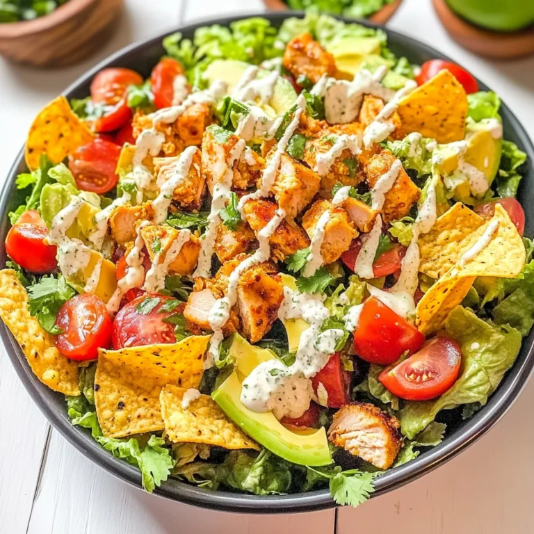 Loaded Chicken Taco Salad with Creamy Lime-Cilantro Dressing