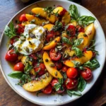 Tomato, Peach, and Burrata Salad