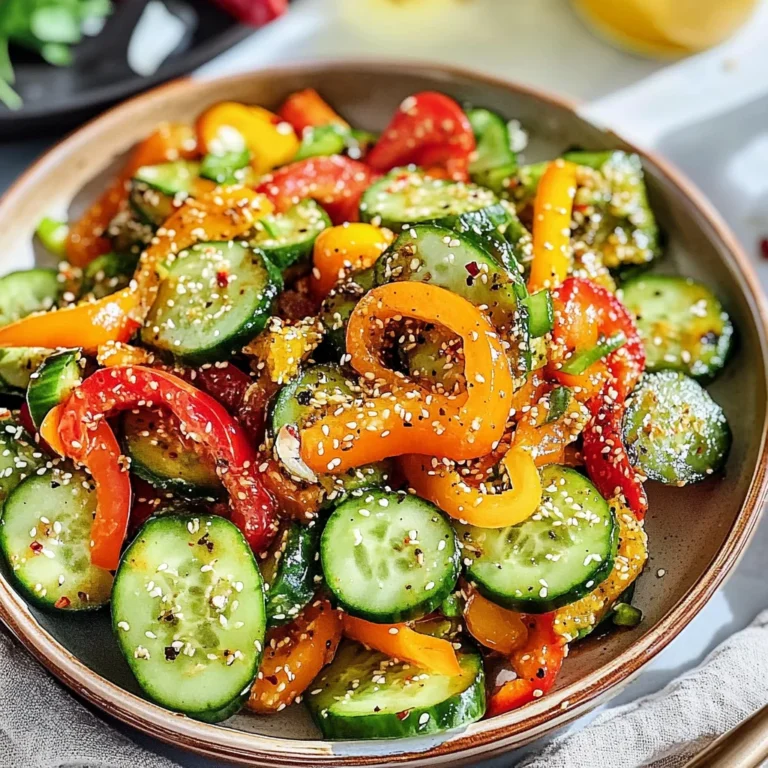 Viral TikTok Cucumber & Bell Pepper Salad