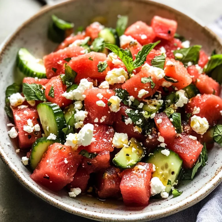 Watermelon Basil Salad with Feta
