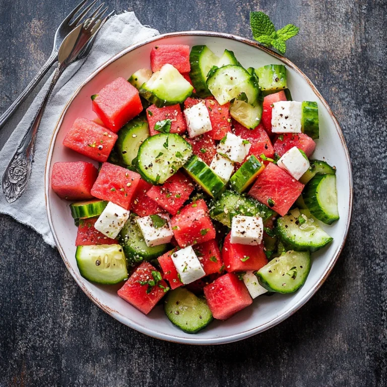 Watermelon Cucumber Salad Recipe