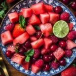 Watermelon Fruit Salad with Lime Mint Dressing