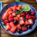 Watermelon Fruit Salad with Lime Mint Dressing