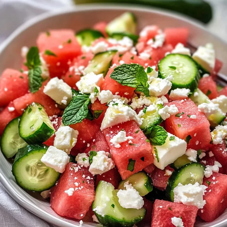 Watermelon Salad with Cucumber and Feta