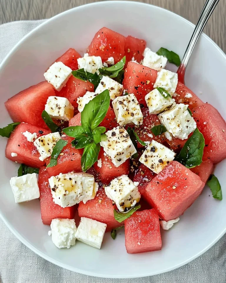 Watermelon and Feta Salad with Honey Balsamic Vinaigrette