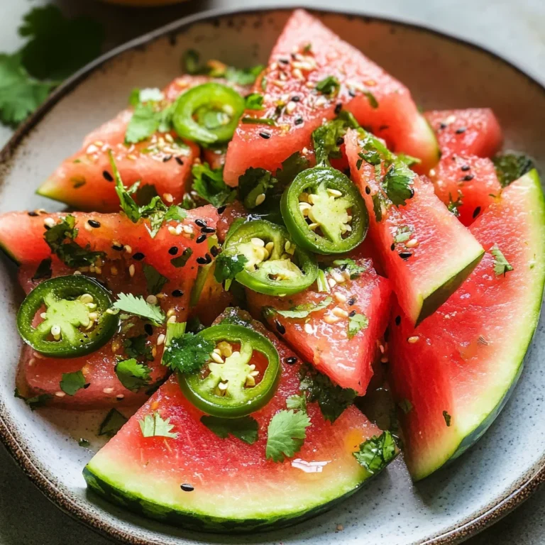 spicy watermelon salad with cilantro and lime
