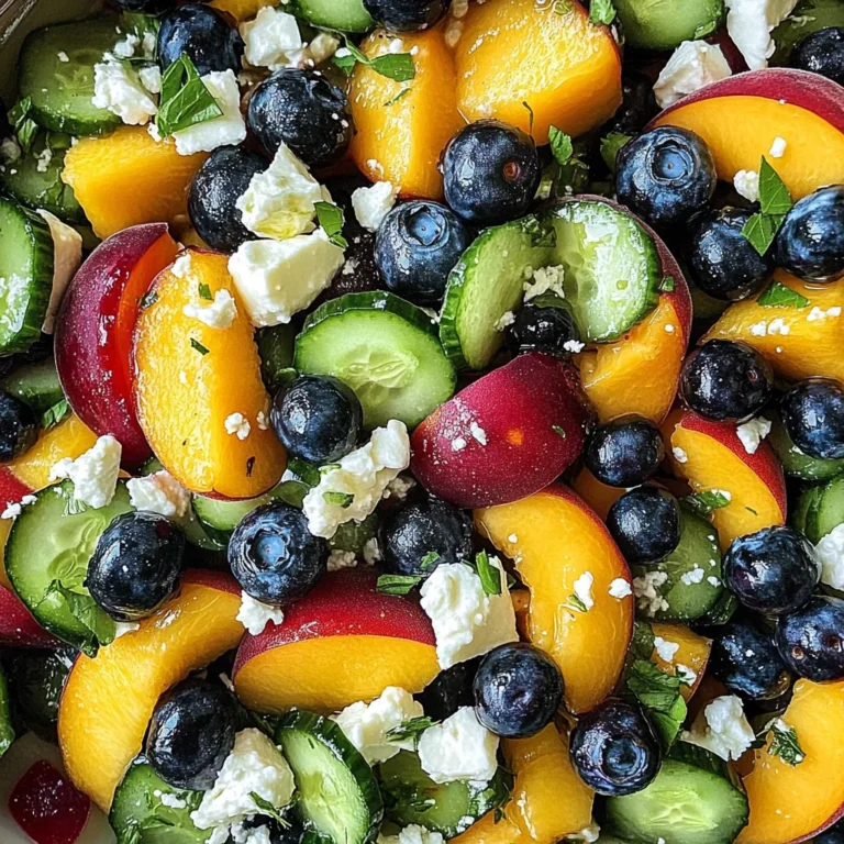 Blueberry Peach Feta Salad