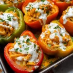 Buffalo Chicken Stuffed Peppers - Dairy Free & Low Carb