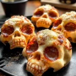 Cheesy Halloween Pizza Skulls