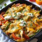 Chicken Fajitas Casserole (easy and cheesy!)
