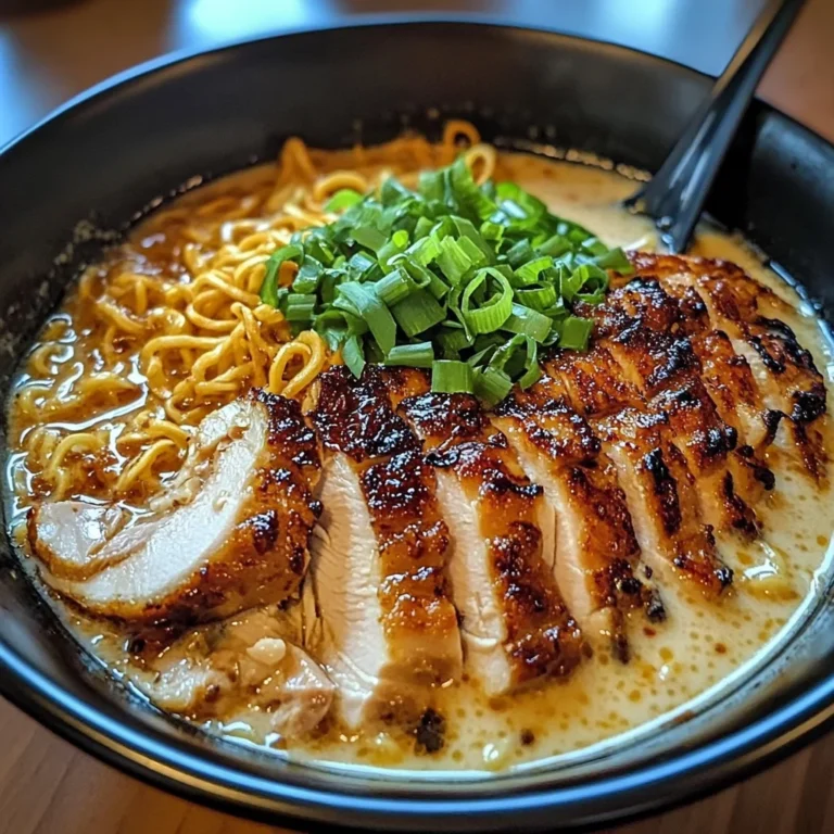 Fiery Chicken Ramen with Creamy Garlic Sauce