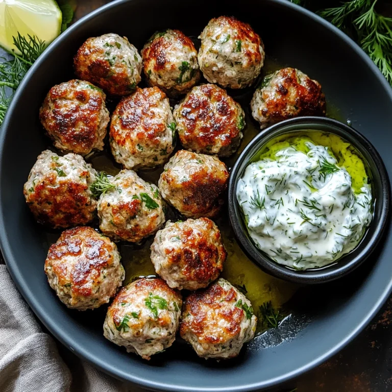 Greek Turkey Meatballs with Tzatziki Sauce 🥙🍖🥒