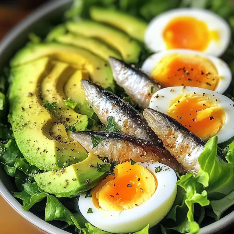 Avocado & Sardine Power Salad with Eggs