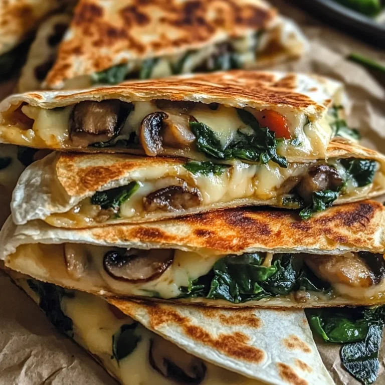 Baked Spinach Mushroom Quesadillas