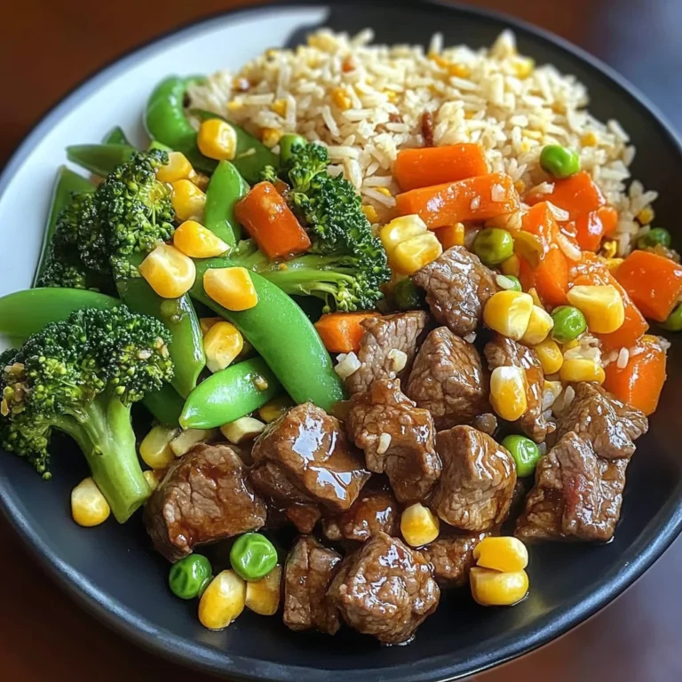 Beef Stir-Fry with Vegetables and Fried Rice