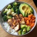 Chicken, Rice & Veggie Bowl with Avocado