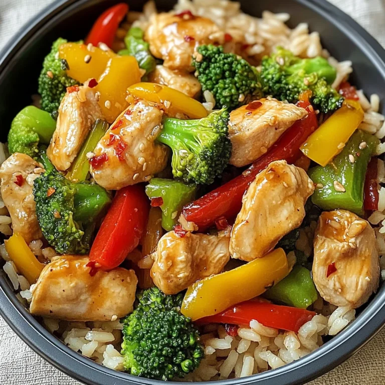 Colorful Chicken & Veggie Stir-Fry with Rice