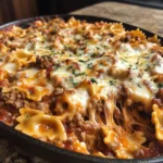 Creamy Baked Velveeta Bowtie Pasta with Italian Beef Marinara