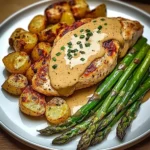 Creamy Dijon Chicken with Asparagus & Roasted Potatoes