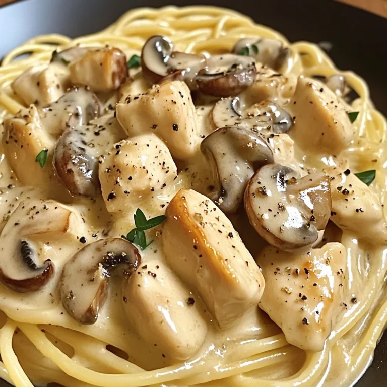 Creamy Garlic Chicken & Mushroom Pasta