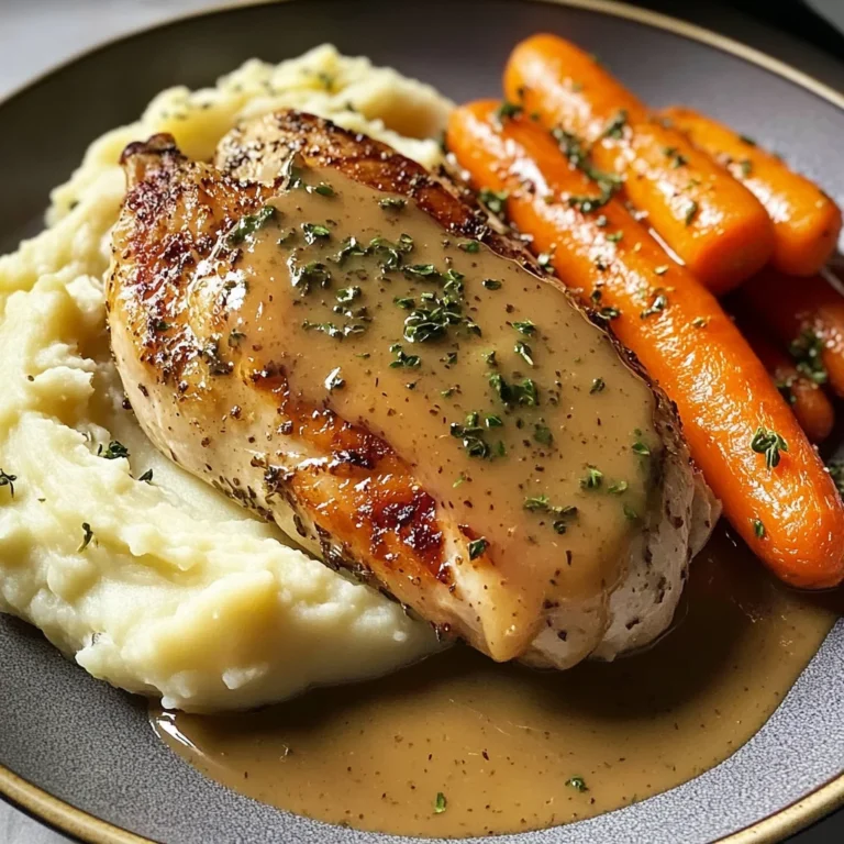 Creamy Herb Roasted Chicken with Mashed Potatoes and Honey-Glazed Carrots
