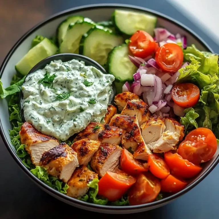 Greek Chicken Salad Bowl with Tzatziki
