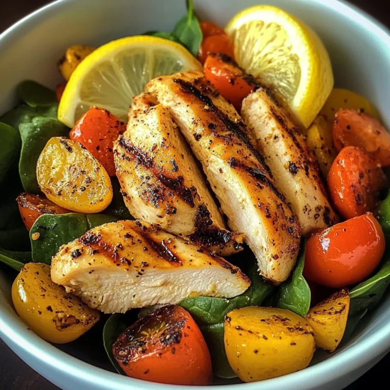 Grilled Chicken & Root Veggie Bowl with Spinach & Lemon