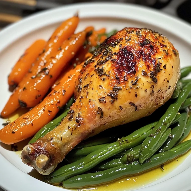 Herb Roasted Chicken with Garlic Green Beans & Glazed Carrots