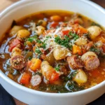 Italian Vegetable Soup with Spicy Sausage