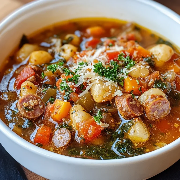 Italian Vegetable Soup with Spicy Sausage
