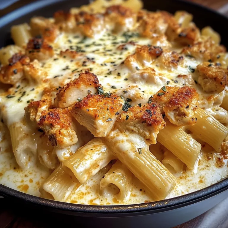 Mozzarella Cajun Chicken Rigatoni in Garlic Cheese Sauce