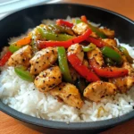 Pepper Chicken Stir-Fry with Fluffy Rice
