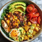 Protein Power Bowl with Avocado, Eggs, and Chicken