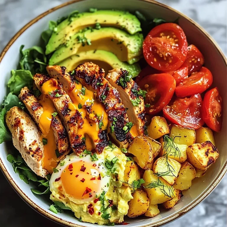 Protein Power Bowl with Avocado, Eggs, and Chicken