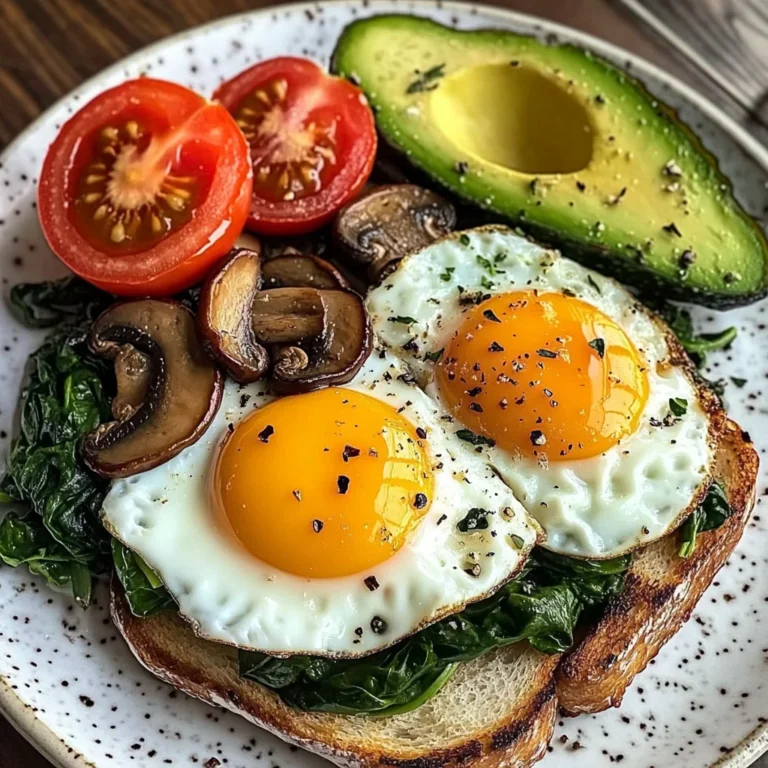 Savory Breakfast Plate with Mushrooms & Avocado