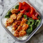 Spicy Honey Garlic Chicken Meal Prep Bowl