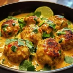 Thai Chicken Meatballs in Creamy Coconut Curry