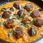Turkey Meatballs in Pumpkin Sage Sauce