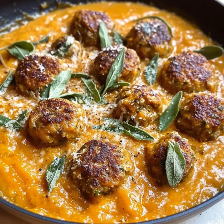 Turkey Meatballs in Pumpkin Sage Sauce